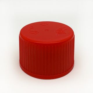 Child resistent cap red with PE liner 28/410