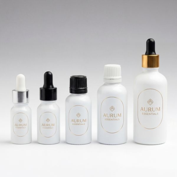 50 ml Glass bottle white DIN18